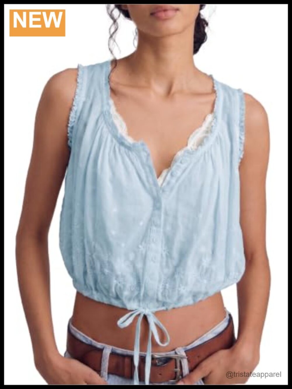 Women's Boho Lace Tank Top Sleeveless Flowy Crop Tunic